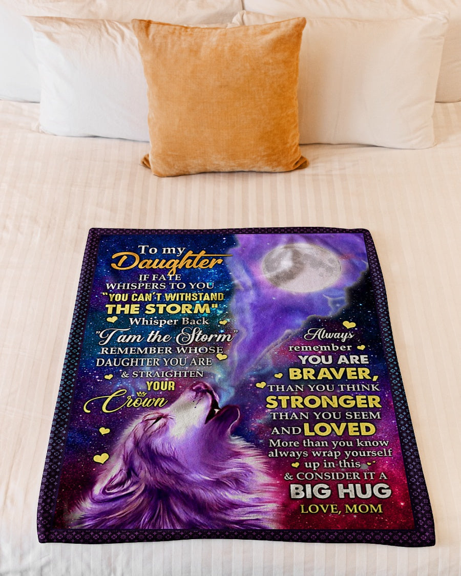 Wolf Consider It A Big Hug Great Gift For Daughter - Flannel Blanket - Owls Matrix LTD