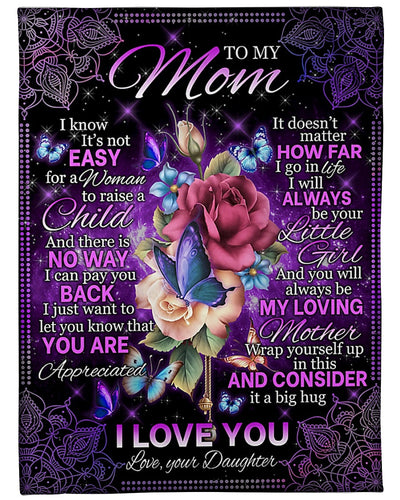 Rose I Loved You My Whole Life Mother - Flannel Blanket - Owls Matrix LTD