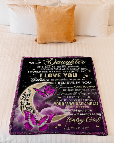 Butterfly You Way Back Home Amazing Gift For Daughter I Love You - Flannel Blanket - Owls Matrix LTD