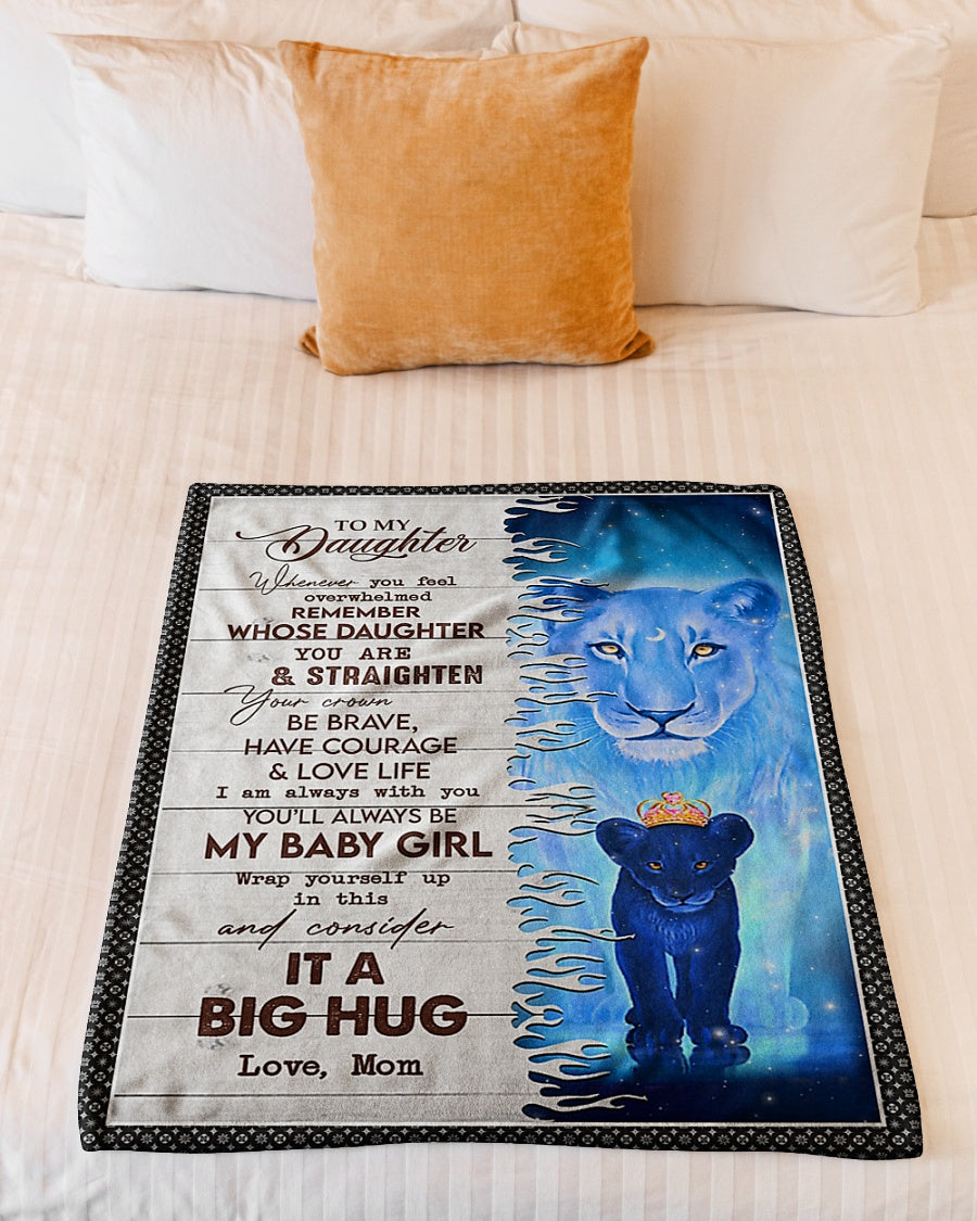 Lion Consider It A Big Hug To Daughter From Mom - Flannel Blanket - Owls Matrix LTD