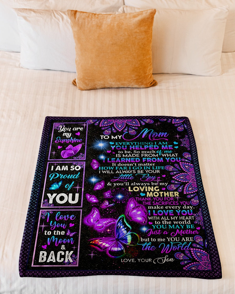 Butterfly To Me You Are The World - Flannel Blanket - Owls Matrix LTD
