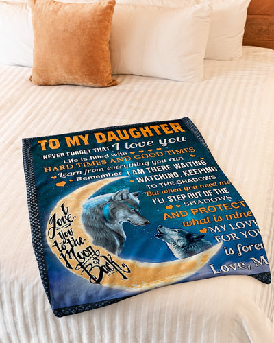 Wolf Never Forget That I Love You Great For Daughter - Flannel Blanket - Owls Matrix LTD
