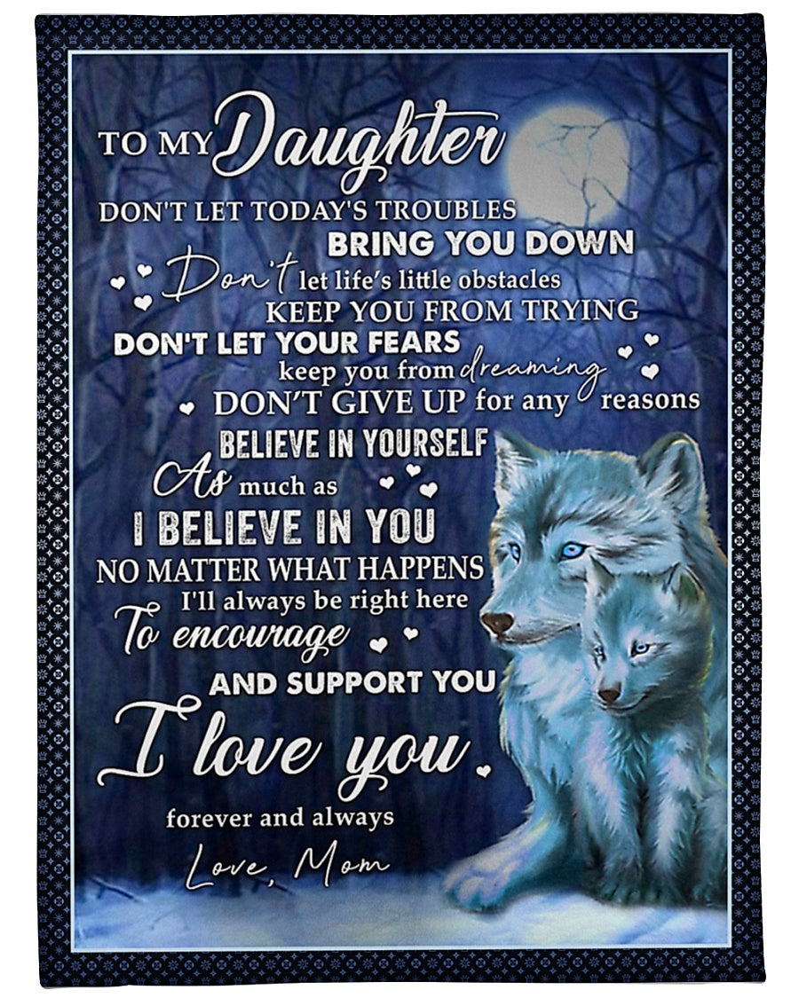 Wolf I Believe In You Amazing Gift For Daughter I Love You - Flannel Blanket - Owls Matrix LTD
