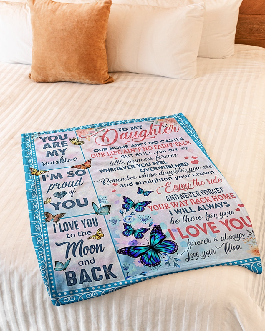 Butterly You Are My Sunshine Your Way Back Home Amazing Gift For Daughter - Flannel Blanket - Owls Matrix LTD