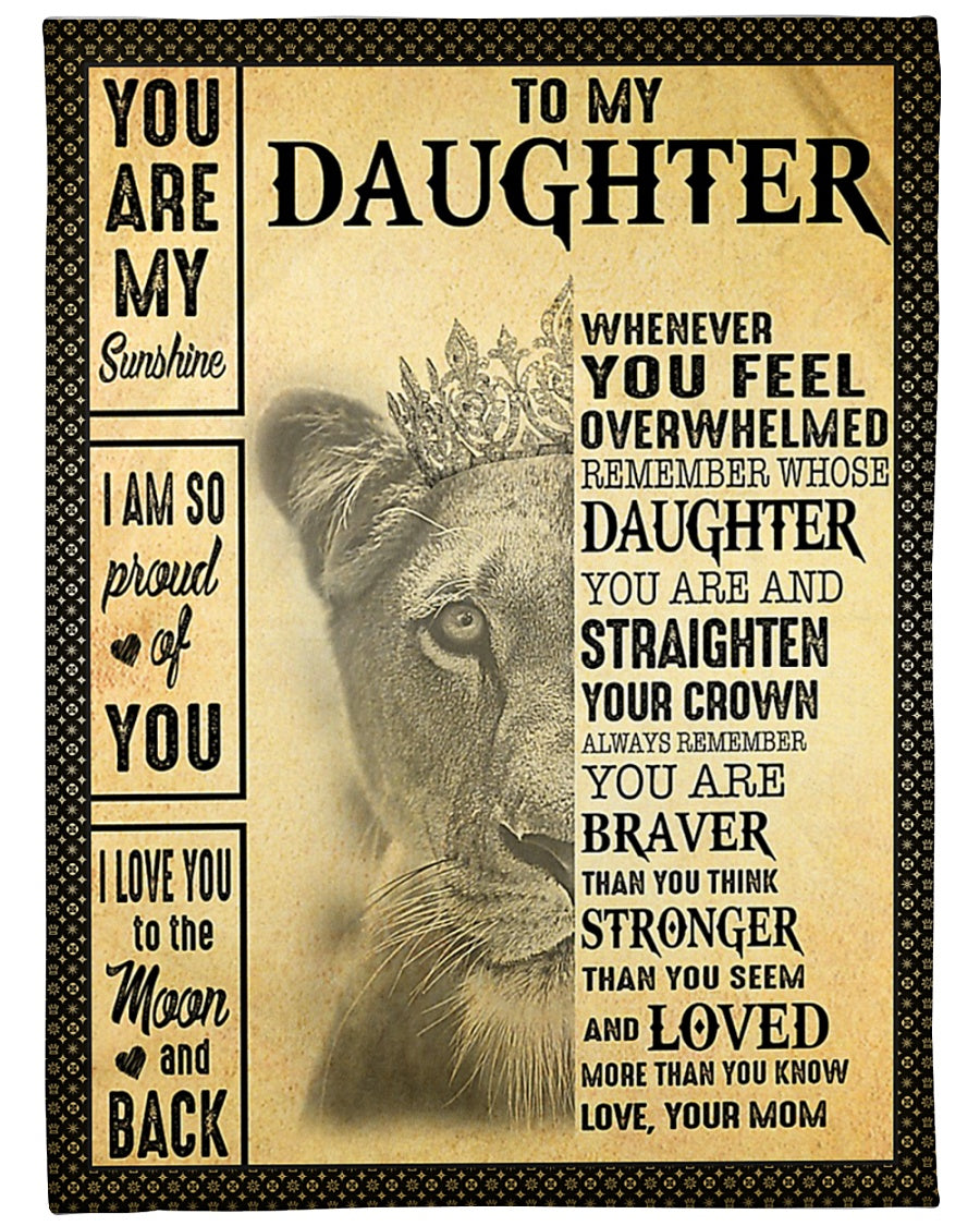 Lion You Are My Sunshine To Daughter From Mom - Flannel Blanket - Owls Matrix LTD
