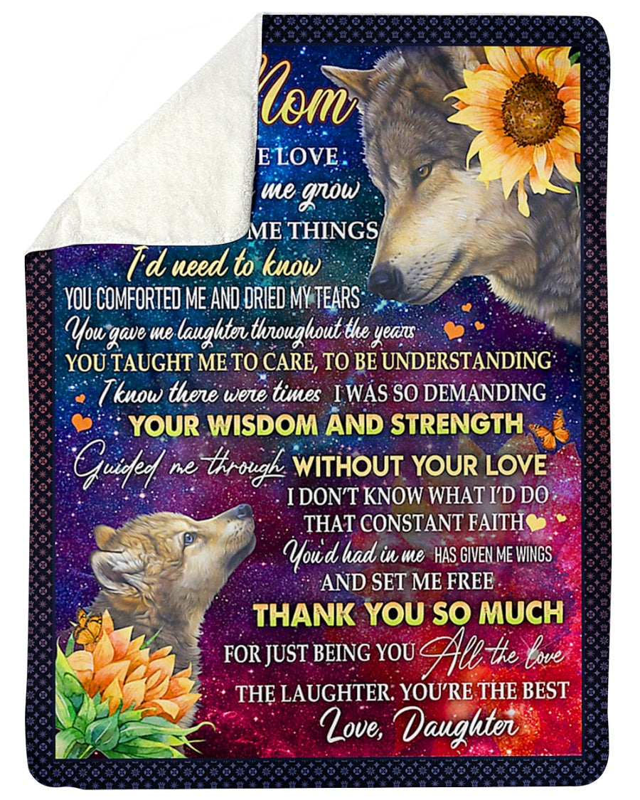 Wolf I Love You To The Moon And Back - Flannel Blanket - Owls Matrix LTD