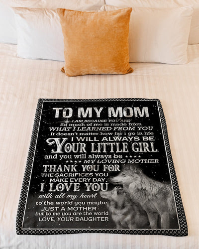 Wolf You Are My Hero Your Little Girl - Flannel Blanket - Owls Matrix LTD