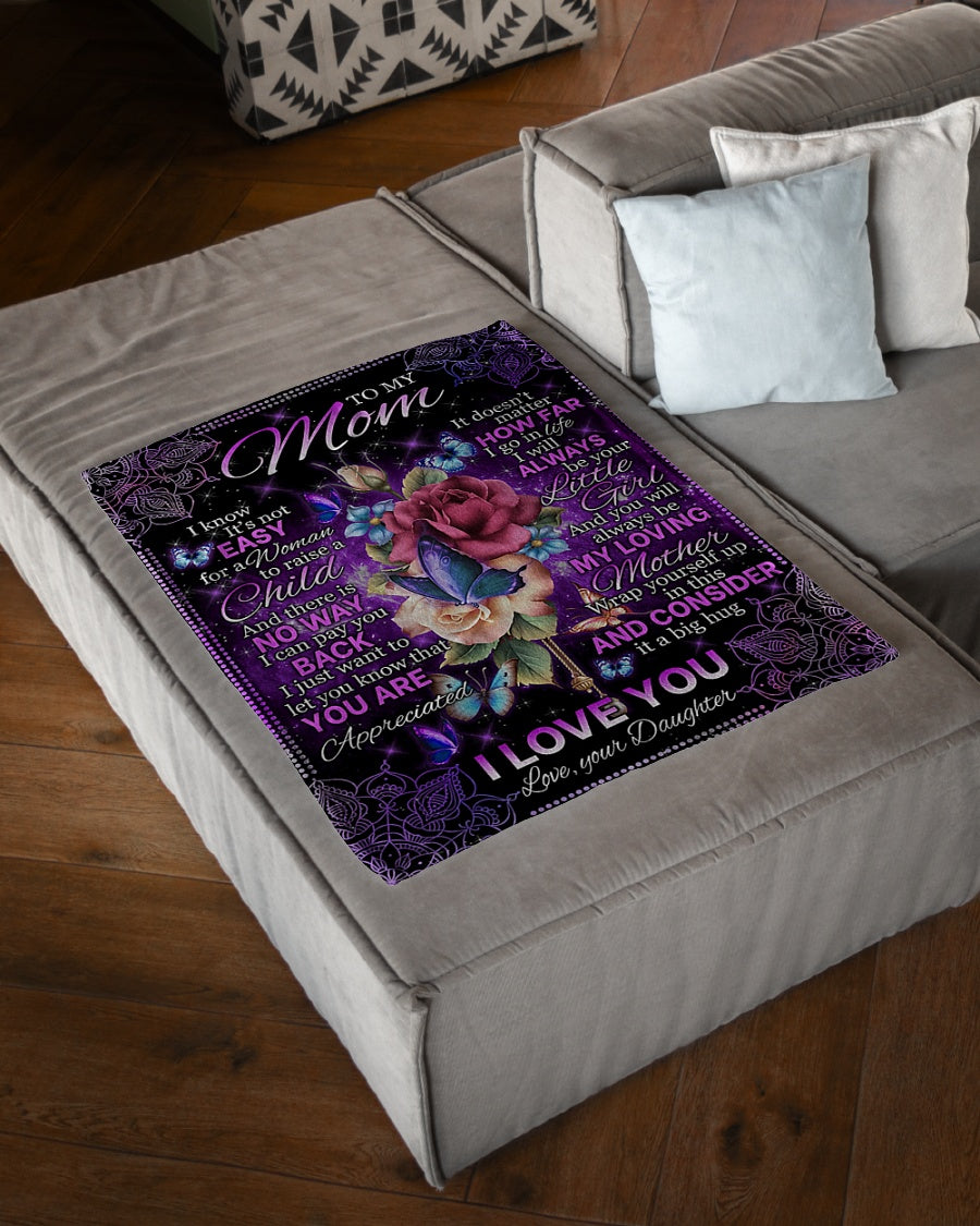 Rose I Loved You My Whole Life Mother - Flannel Blanket - Owls Matrix LTD