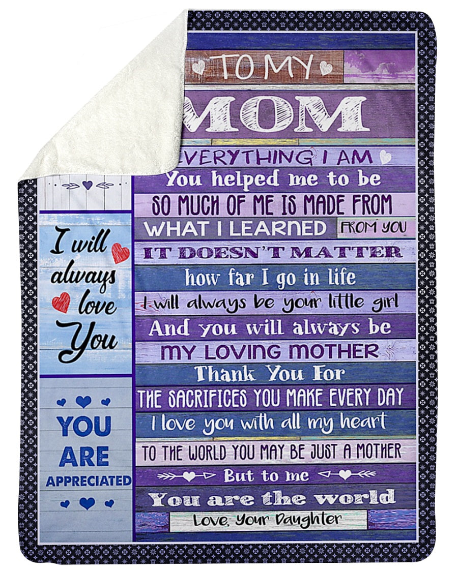 Family To My Loving Mom The Loves - Flannel Blanket - Owls Matrix LTD