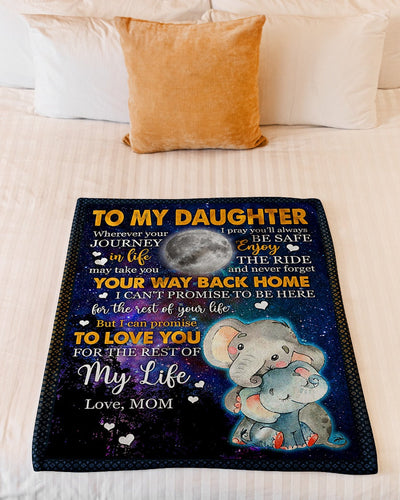 Elephant Your Way Back Home Best Gift For Daughter - Flannel Blanket - Owls Matrix LTD