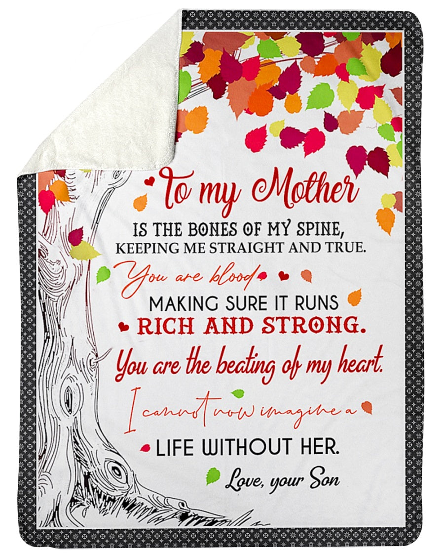 Family To My Loving Mother Rich And Strong - Flannel Blanket - Owls Matrix LTD
