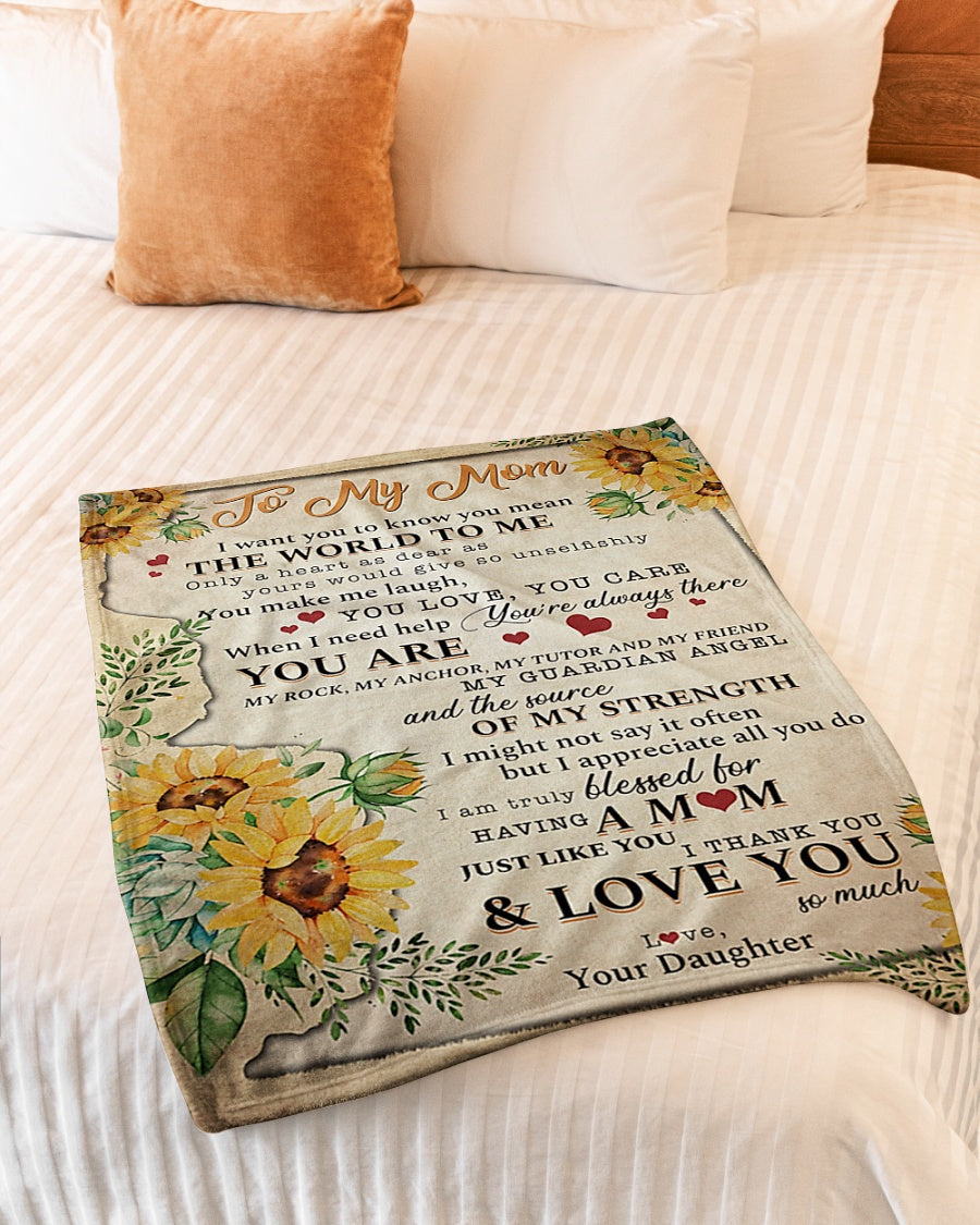 Sunflower I Love You With All My Heart - Flannel Blanket - Owls Matrix LTD