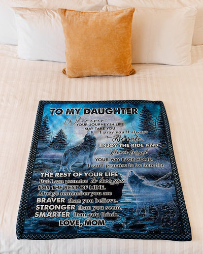 Wolf The Rest Of Your Life Amazing Gift For Daughter - Flannel Blanket - Owls Matrix LTD