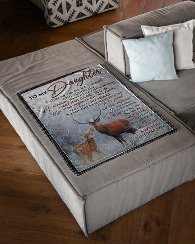 Deer My Heart Amazing Gift For Daughter - Flannel Blanket - Owls Matrix LTD