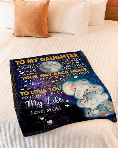 Elephant Your Way Back Home Best Gift For Daughter - Flannel Blanket - Owls Matrix LTD