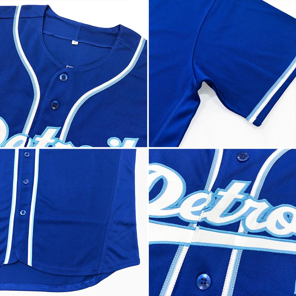 Custom Royal White-Light Blue Authentic Baseball Jersey - Owls Matrix LTD
