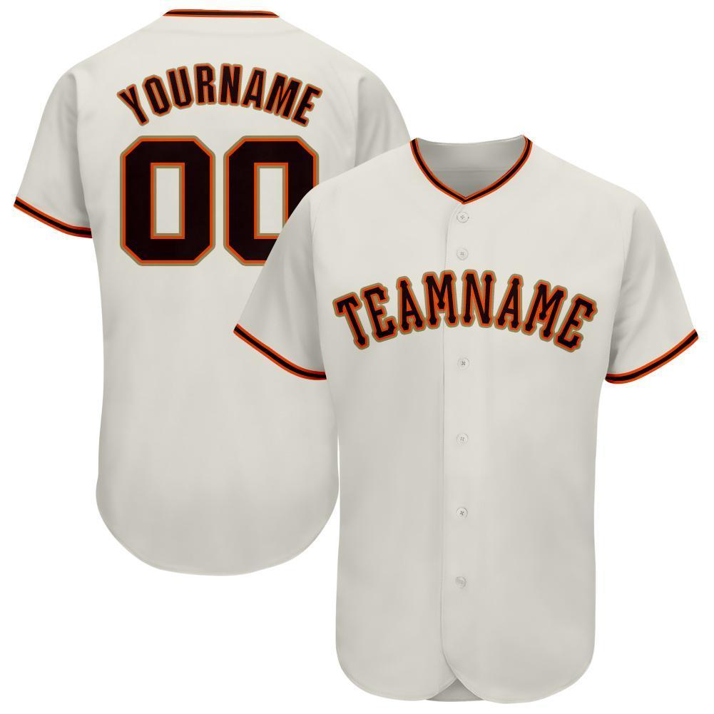 Custom Cream Black-Orange Baseball Jersey - Owls Matrix LTD