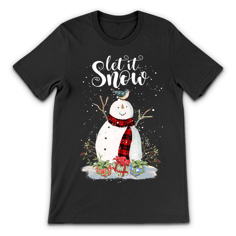 Snowman Christmas Let It Snow Red Tartan ANLZ2608013Y Dark Classic T Shirt