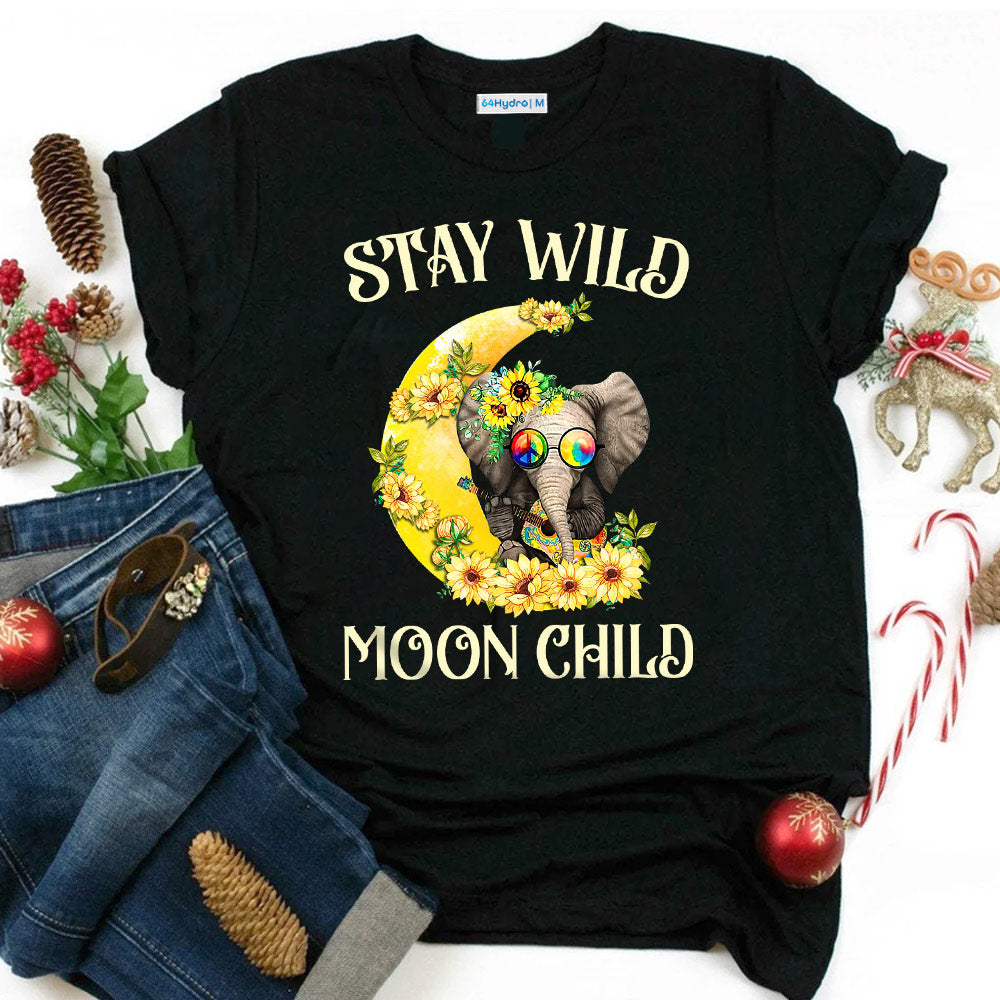 Sunflower Hippie Moon ACQZ0811011Z Dark Classic T Shirt