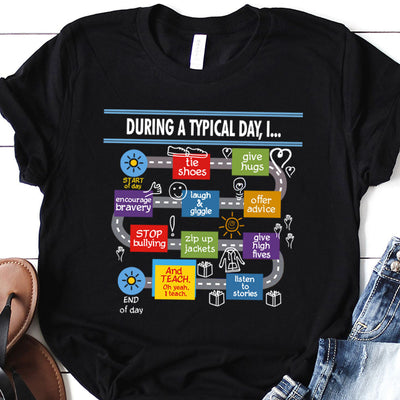 Teacher A Typical Day HARZ1310042Z Dark Classic T Shirt
