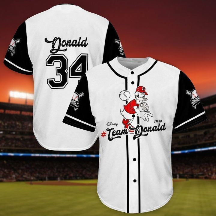 Team Donald 34 Disney Player 123456 Gift For Lover Baseball Jersey