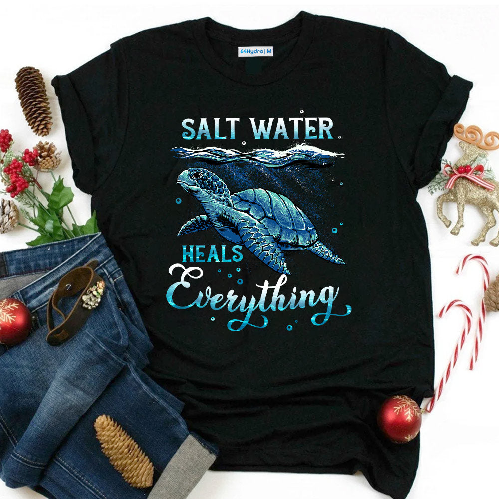 Turtle Salt Water Heals Everything HHQZ0504015Y Dark Classic T Shirt
