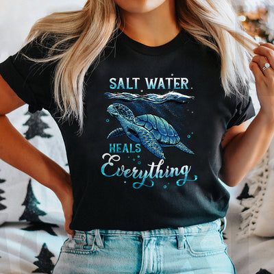 Turtle Salt Water Heals Everything HHQZ0504015Y Dark Classic T Shirt