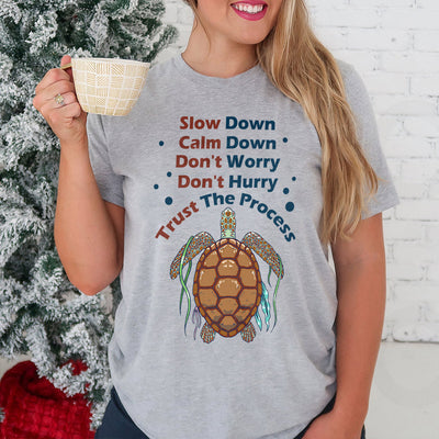 Turtle Slow Down Calm Down Meditation HHQZ0204009Y Light Classic T Shirt