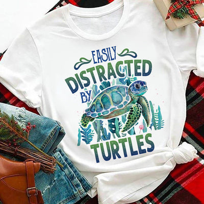 Tutle Easily Distracted By Turtles DNAY3003001Y Light Classic T Shirt