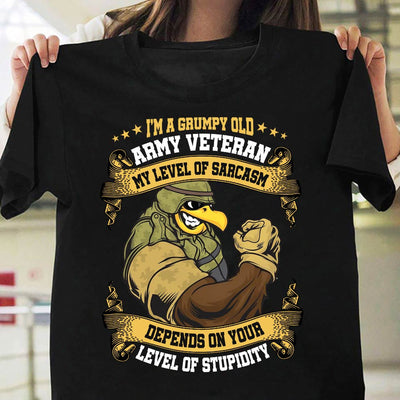Veteran Im A Grumpy Old Army Veteran NQAY0305004Y Dark Classic T Shirt
