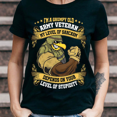 Veteran Im A Grumpy Old Army Veteran NQAY0305004Y Dark Classic T Shirt