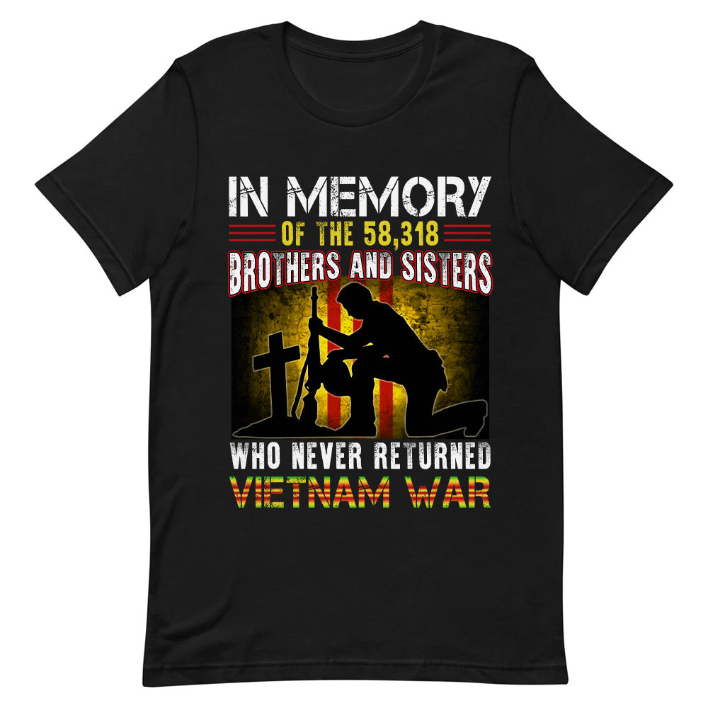 Veteran In Memory Of The Brothers And Sisters DNRZ0405005Y Dark Classic T Shirt