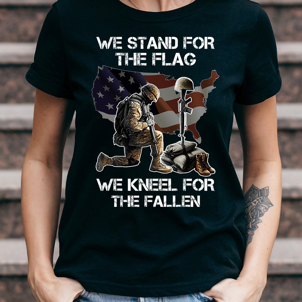 Veteran Stand For The Flag And Kneel For The Fallen DNRZ0405002Y Dark Classic T Shirt
