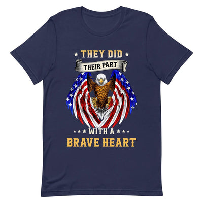 Veteran They Did Their Part With A Brave Heart NNRZ0405005Y Dark Classic T Shirt