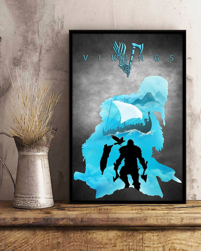 Viking Warrior Dark Sky - Vertical Poster - Owls Matrix LTD