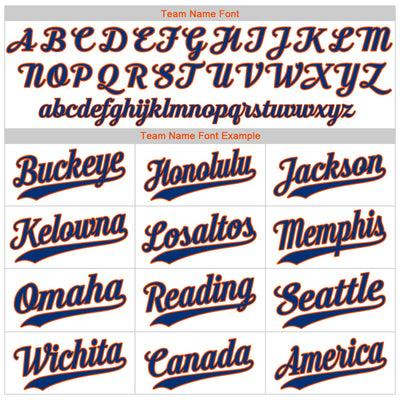 Custom White Royal Pinstripe Royal-Orange Authentic Baseball Jersey - Owls Matrix LTD