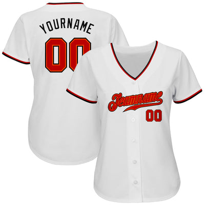 Custom White Red-Black Authentic Baseball Jersey - Owls Matrix LTD