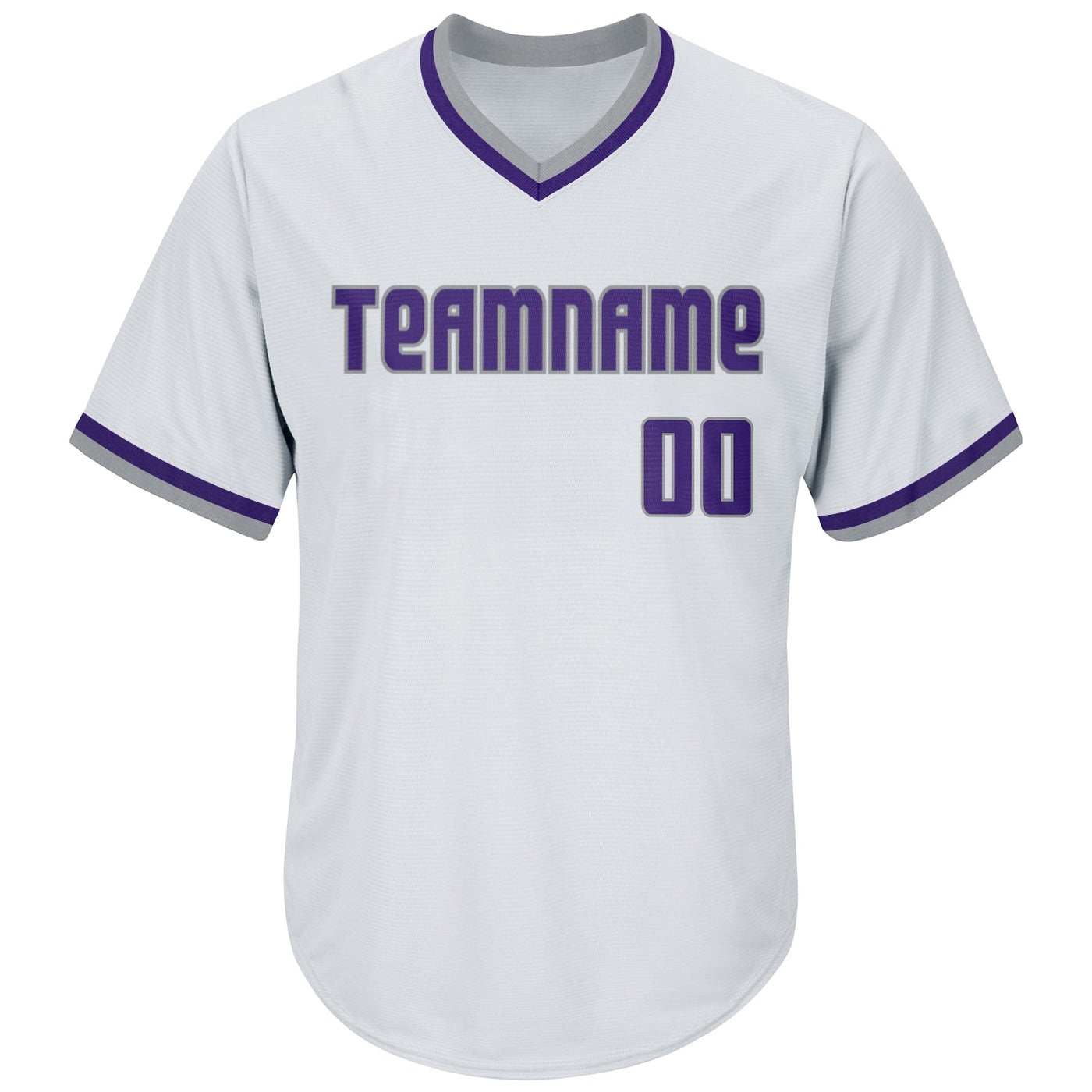 Custom White Purple-Gray Authentic Throwback Rib-Knit Baseball Jersey Shirt - Owls Matrix LTD