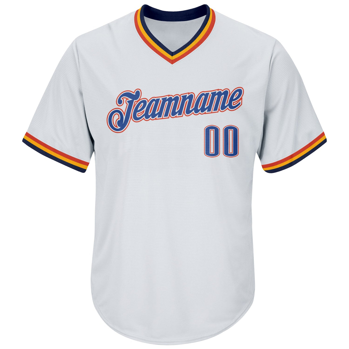 Custom White Blue-Orange Authentic Throwback Rib-Knit Baseball Jersey Shirt - Owls Matrix LTD