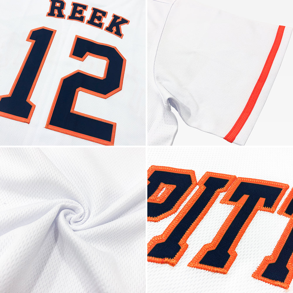 Custom White Orange-Royal Authentic Throwback Rib-Knit Baseball Jersey Shirt - Owls Matrix LTD