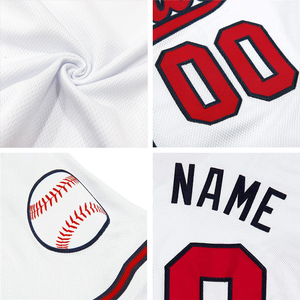 Custom White Red-Black Authentic Baseball Jersey - Owls Matrix LTD