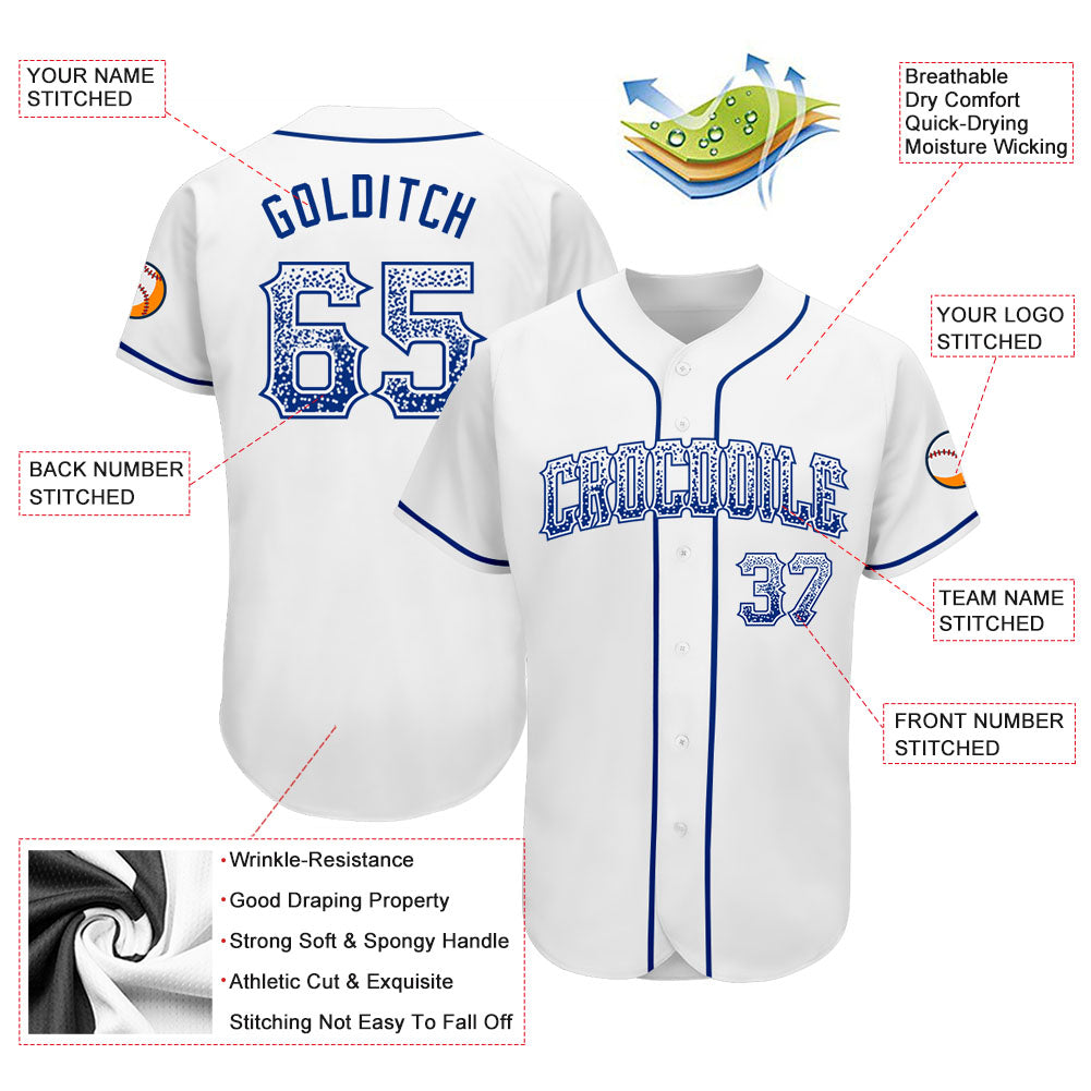Custom White Royal Authentic Drift Fashion Baseball Jersey - Owls Matrix LTD