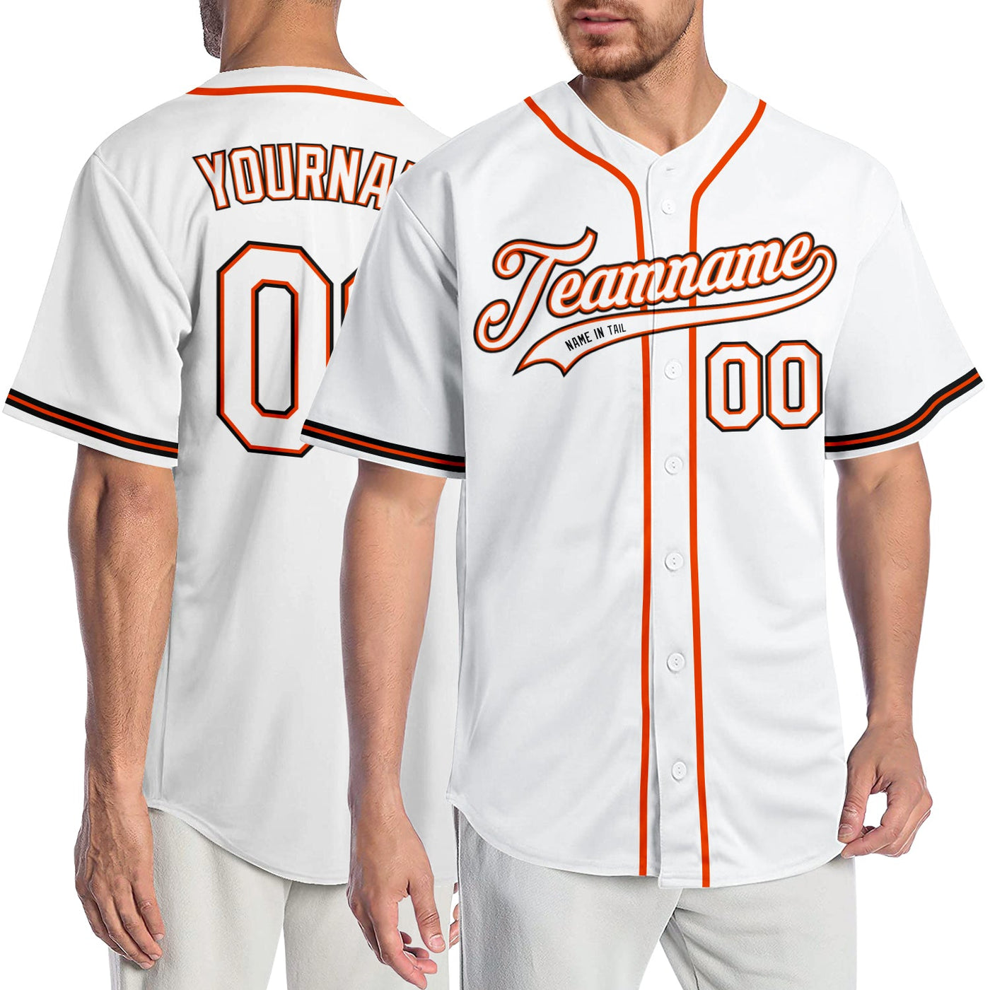 Custom White White-Orange Authentic Baseball Jersey - Owls Matrix LTD