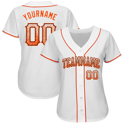 Custom White Orange-Black Authentic Drift Fashion Baseball Jersey - Owls Matrix LTD