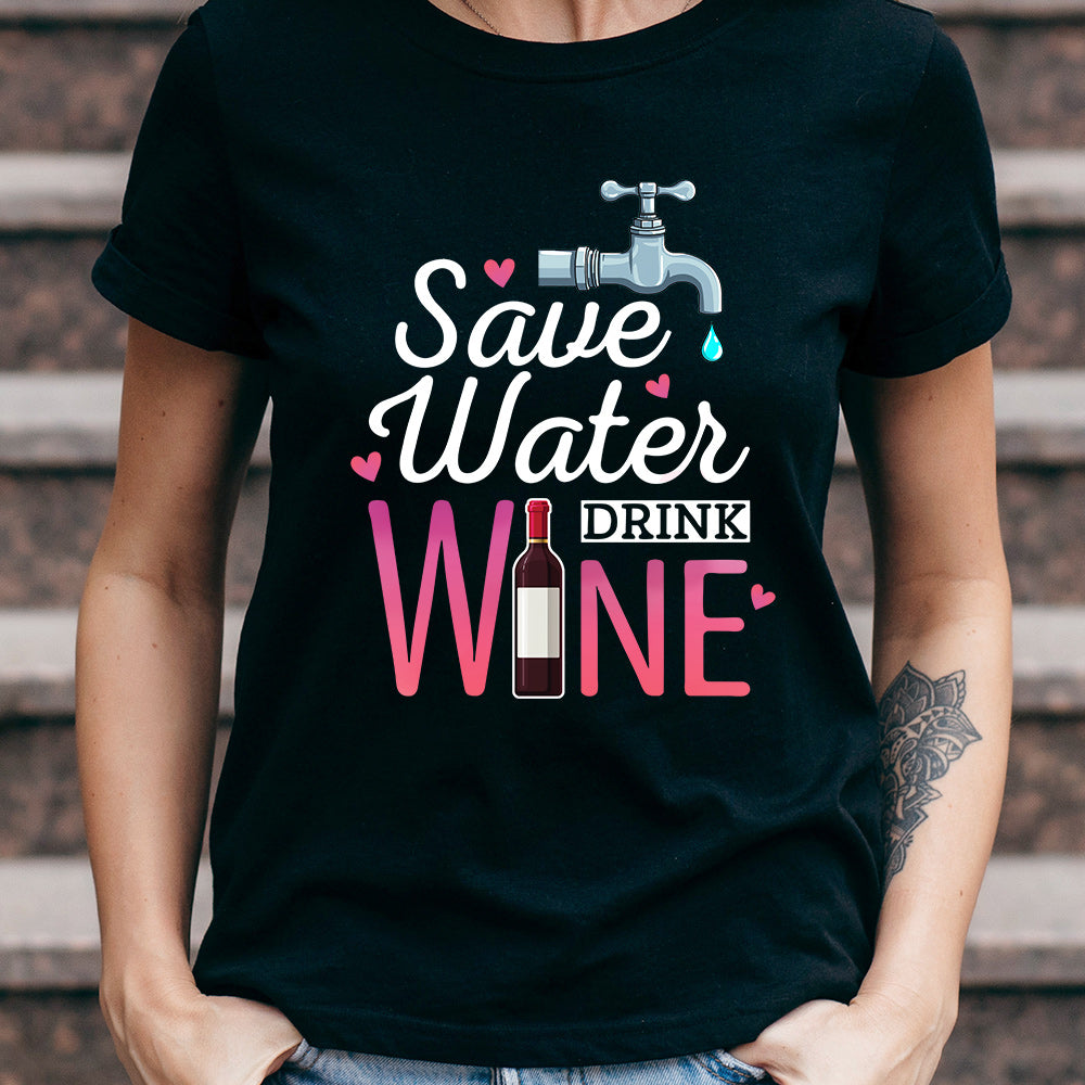 Wine Save Water Drink Wine DNRZ2904005Y Dark Classic T Shirt