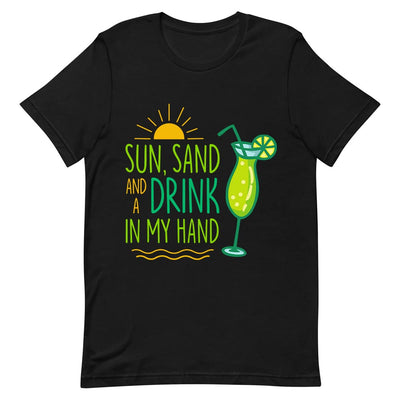 Wine Sun Sand And A Drink In My Hand NNRZ0305005Y Dark Classic T Shirt
