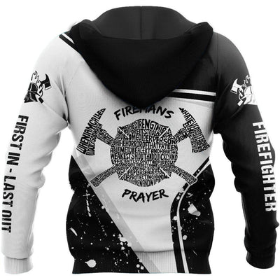 Firefighter Black And White Style Personalized - Hoodie - Owls Matrix LTD