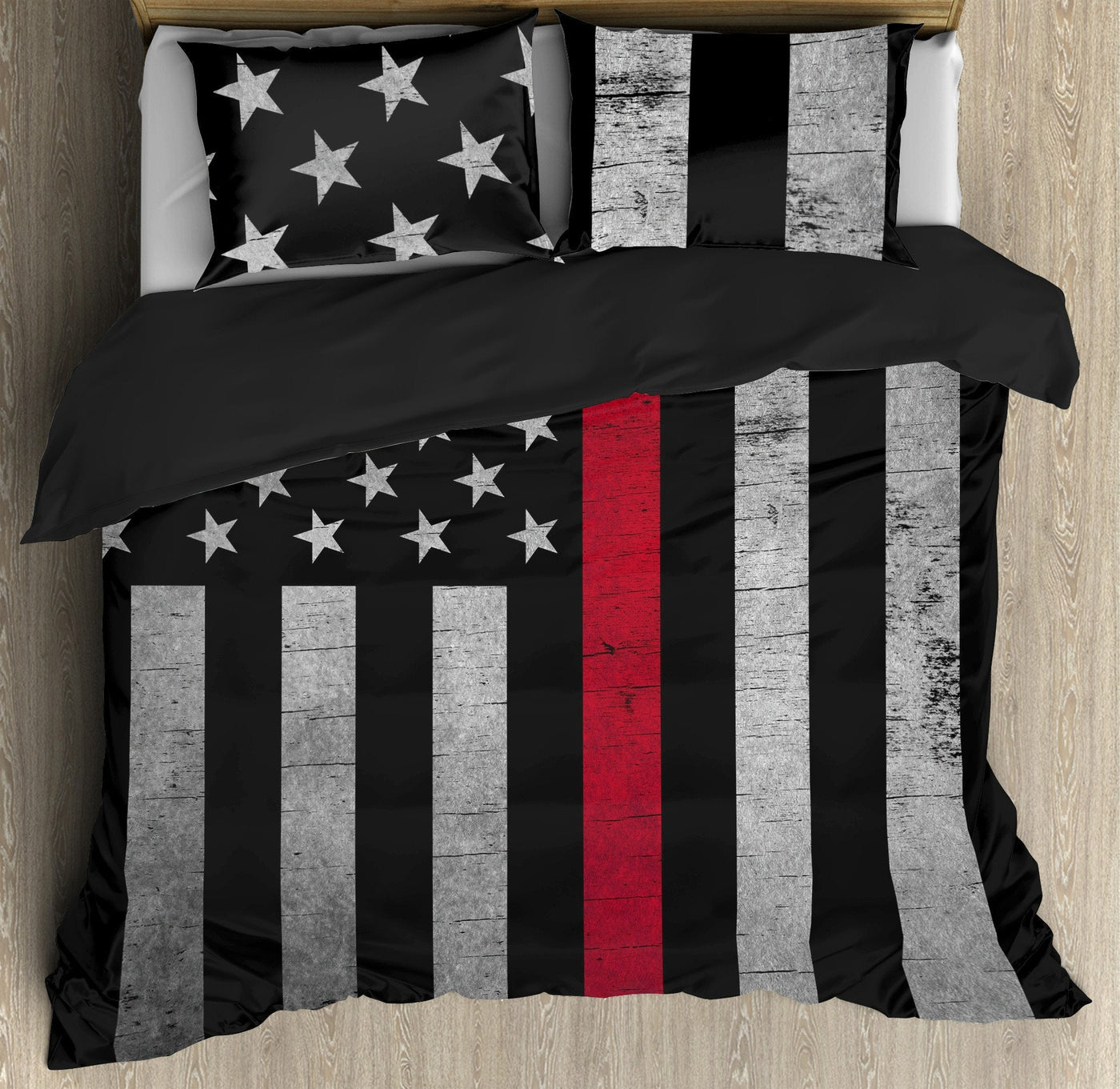Firefighter Be Strong The Red Line Firefighter - Bedding Cover - Owls Matrix LTD