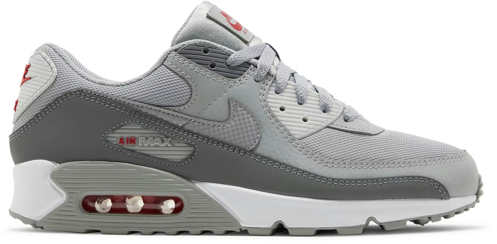 Air Max 90 Light Smoke Grey Red DM9102-001 Nike Shoes